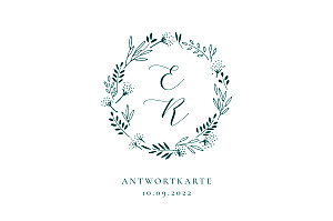 Antwortkarte hochzeit wiesenblume (lang) grün Antwortkarte hochzeit wiesenblume (lang) grün