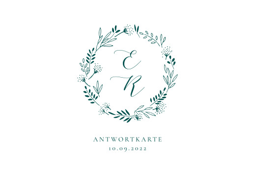 Antwortkarte Hochzeit Wiesenblume (Lang) Grün - Vorderseite Antwortkarte Hochzeit Wiesenblume (Lang) Grün - Vorderseite