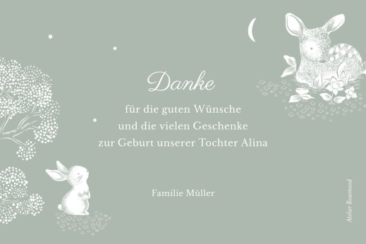 Dankeskarten Gutenachtgeschichte Grün - Vorderseite Dankeskarten Gutenachtgeschichte Grün - Vorderseite