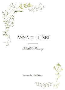 Kirchenheft hochzeit sommerzweige bambus Kirchenheft hochzeit sommerzweige bambus