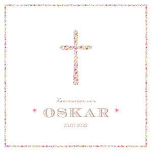 Einladungskarten kommunion & konfirmation liberty kreuz rosa Einladungskarten kommunion & konfirmation liberty kreuz rosa