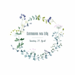 Einladungskarten kommunion & konfirmation wildblumen violett Einladungskarten kommunion & konfirmation wildblumen violett