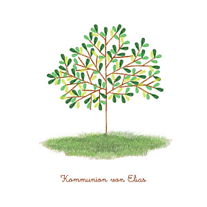 Einladungskarten kommunion & konfirmation baum grün Einladungskarten kommunion & konfirmation baum grün