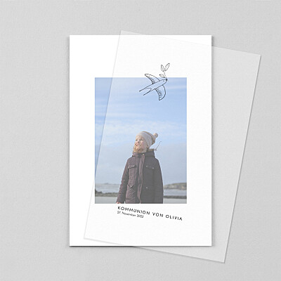Einladungskarten kommunion & konfirmation friedenstaube (transparentpapier) weiß Einladungskarten kommunion & konfirmation friedenstaube (transparentpapier) weiß