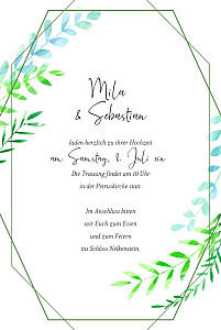 Hochzeitseinladungen grün flora blau Hochzeitseinladungen grün flora blau