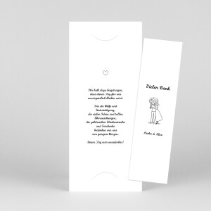 Dankeskarten Hochzeit Piktogramme (Fotostreifen) Weiß