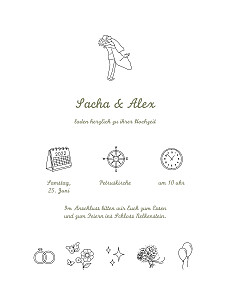 Hochzeitseinladungen piktogramme (klassisch) weiß Hochzeitseinladungen piktogramme (klassisch) weiß