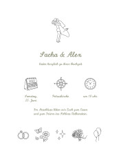 Hochzeitseinladungen Piktogramme (klassisch) Weiß