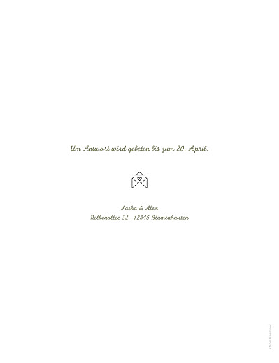 Hochzeitseinladungen Piktogramme (klassisch) Weiß - Rückseite Hochzeitseinladungen Piktogramme (klassisch) Weiß - Rückseite