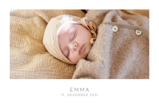 Geburtskarten Elegant 1 Foto Querformat - Vorderseite