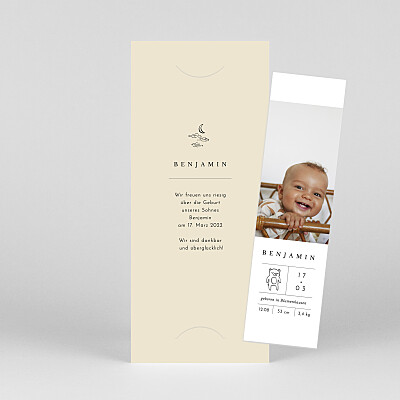 Geburtskarten gelb steckbrief (fotostreifen) beige Geburtskarten gelb steckbrief (fotostreifen) beige