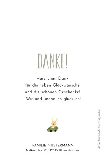 Dankeskarten Dodo Weiß - Rückseite Dankeskarten Dodo Weiß - Rückseite