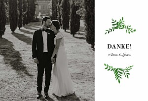 Dankeskarten hochzeit efeuzauber (lang) grün Dankeskarten hochzeit efeuzauber (lang) grün