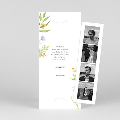 Dankeskarten hochzeit blau vier jahreszeiten (fotostreifen) frühling Dankeskarten hochzeit blau vier jahreszeiten (fotostreifen) frühling
