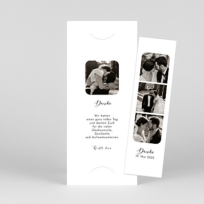 Dankeskarten hochzeit weiß raffinesse (fotostreifen) weiß Dankeskarten hochzeit weiß raffinesse (fotostreifen) weiß