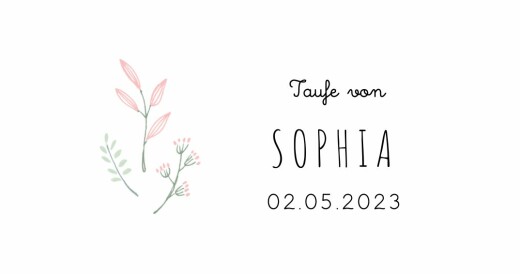 Platzkarte Taufe Wiesenblume Grün Rosa - Seite 1 Platzkarte Taufe Wiesenblume Grün Rosa - Seite 1