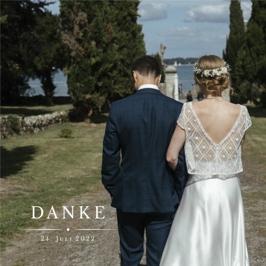 Dankeskarten Hochzeit Schmuckstück Weiß - Vorderseite Dankeskarten Hochzeit Schmuckstück Weiß - Vorderseite
