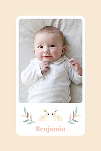 Geburtskarten orange liberty häschen (hoch) beige Geburtskarten orange liberty häschen (hoch) beige