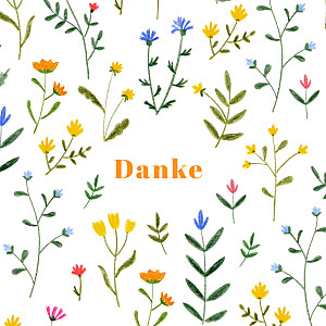 Dankeskarten wildblumenwiese weiß Dankeskarten wildblumenwiese weiß