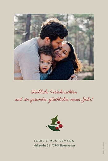 Weihnachtskarten Winterberry - Rückseite