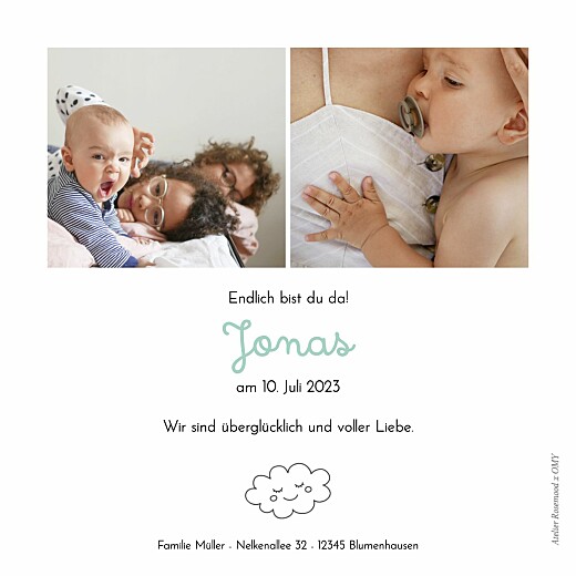 Geburtskarten Zum Ausmalen! by OMY Farben - Rückseite