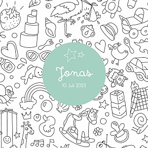 Geburtskarten kinderzimmer zum ausmalen! by omy (leporello) weiß Geburtskarten kinderzimmer zum ausmalen! by omy (leporello) weiß
