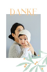 Dankeskarten mädchen lorbeer grün Dankeskarten mädchen lorbeer grün