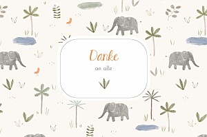 Dankeskarten mädchen oder junge kleine oase beige Dankeskarten mädchen oder junge kleine oase beige