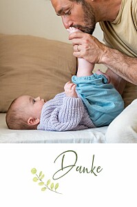 Dankeskarten piktogramm-kranz (hochformat) grün Dankeskarten piktogramm-kranz (hochformat) grün