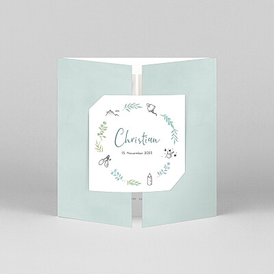 Geburtskarten blau piktogramm kranz (duo) blau Geburtskarten blau piktogramm kranz (duo) blau