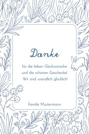 Dankeskarten Unser Garten Blau