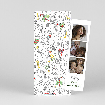 Weihnachtskarten originell zum ausmalen! by omy (fotostreifen) weiss Weihnachtskarten originell zum ausmalen! by omy (fotostreifen) weiss