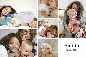 Geburtskarten junge erste erinnerungen (lang) 8 fotos weiß Geburtskarten junge erste erinnerungen (lang) 8 fotos weiß