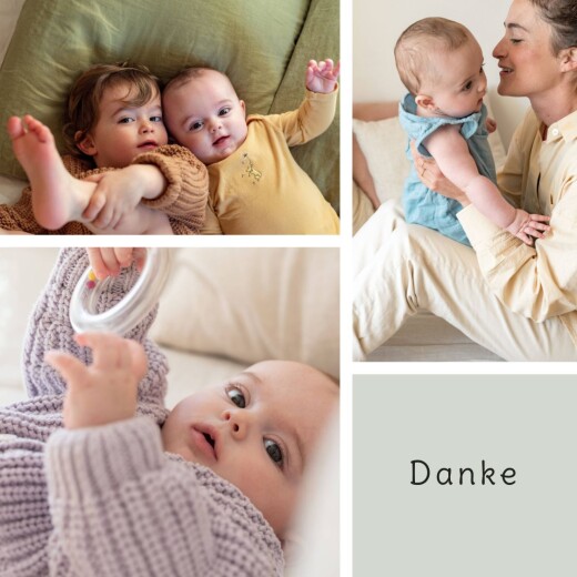 Dankeskarten Erste Erinnerungen Grün - Vorderseite