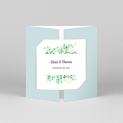Hochzeitseinladungen floral blumenrahmen (duo) weiß Hochzeitseinladungen floral blumenrahmen (duo) weiß