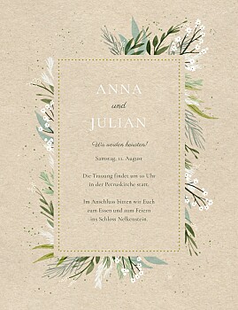 Hochzeitseinladungen für immer dein (hoch) beige Hochzeitseinladungen für immer dein (hoch) beige