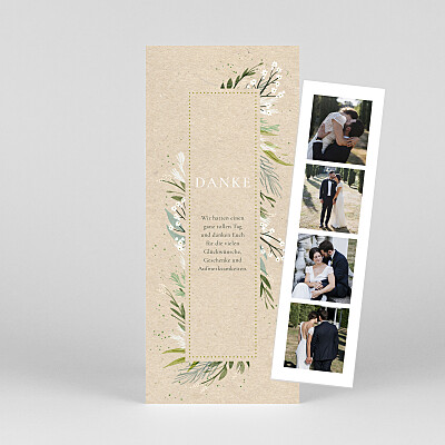 Dankeskarten hochzeit für immer dein (fotostreifen) beige Dankeskarten hochzeit für immer dein (fotostreifen) beige