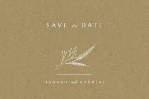 Save-the-Date Karten Zartes Laubwerk Kraft Save-the-Date Karten Zartes Laubwerk Kraft