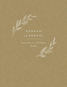 Hochzeitseinladungen braun zartes laubwerk kraft Hochzeitseinladungen braun zartes laubwerk kraft