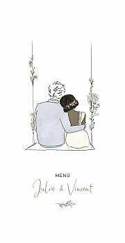 Menükarte landblume weiß Menükarte landblume weiß
