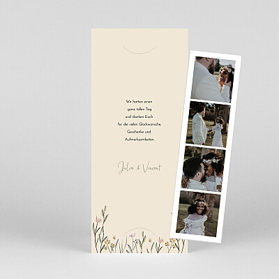 Dankeskarten hochzeit landblume (fotostreifen) weiß Dankeskarten hochzeit landblume (fotostreifen) weiß