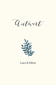 Antwortkarte hochzeit fauna (hoch) blau Antwortkarte hochzeit fauna (hoch) blau