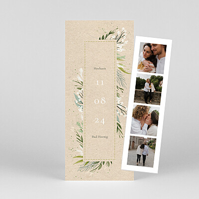Hochzeitseinladungen beige für immer dein (fotostreifen) beige Hochzeitseinladungen beige für immer dein (fotostreifen) beige