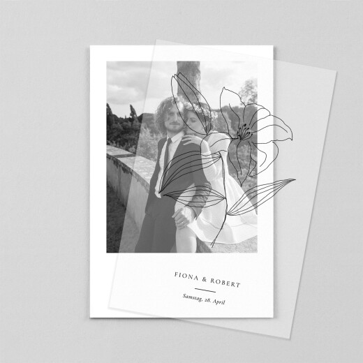 Dankeskarten Hochzeit Liebesgedicht (Transparentpapier) White - Ansicht 1