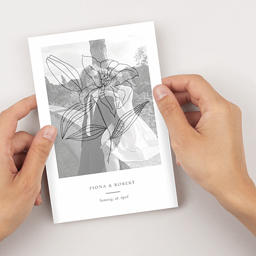 Dankeskarten Hochzeit Liebesgedicht (Transparentpapier) White