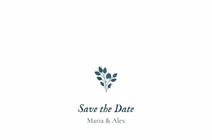 Save-the-Date Karten Blumenornament Blau