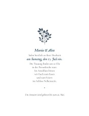 Hochzeitseinladungen Blumenornament (Hochformat) Blau Hochzeitseinladungen Blumenornament (Hochformat) Blau