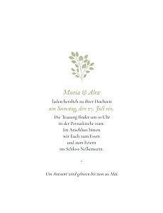 Hochzeitseinladungen grün blumenornament (hochformat) grün Hochzeitseinladungen grün blumenornament (hochformat) grün