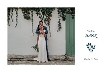 Dankeskarten Hochzeit Blumenornament (Klappkarte) Blau