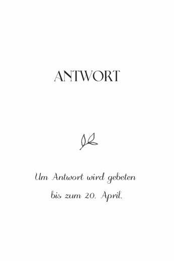 Antwortkarte Hochzeit Baumgeist (Hochformat) Weiß - Vorderseite Antwortkarte Hochzeit Baumgeist (Hochformat) Weiß - Vorderseite